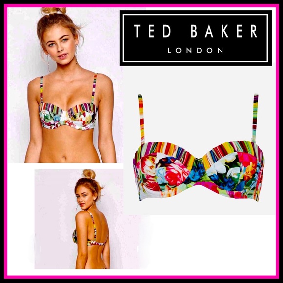 Ted Baker London Other - NWT $75 TED BAKER FLORAL SWIRL PUSH-UP BIKINI TOP